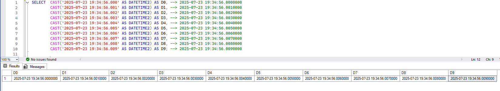 GETDATE 関数と SYSDATETIME 関数の違い 6
